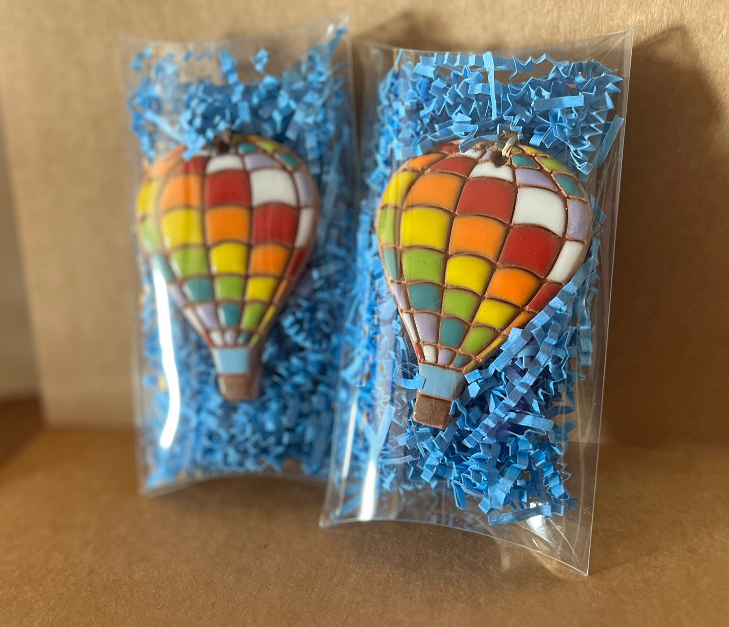Hearts and Stripes Hot Air Balloon Ornament (color variations)