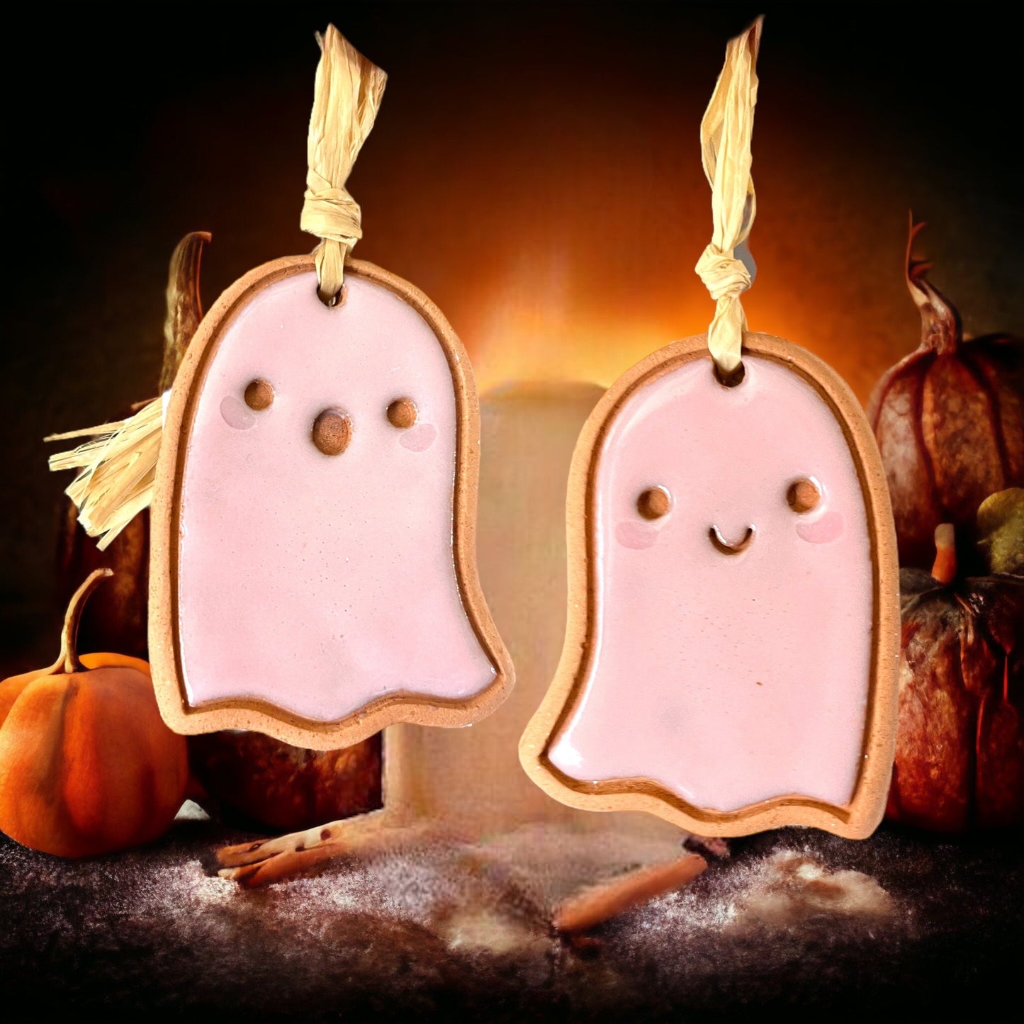 Ghost Pair Halloween Ornament Set