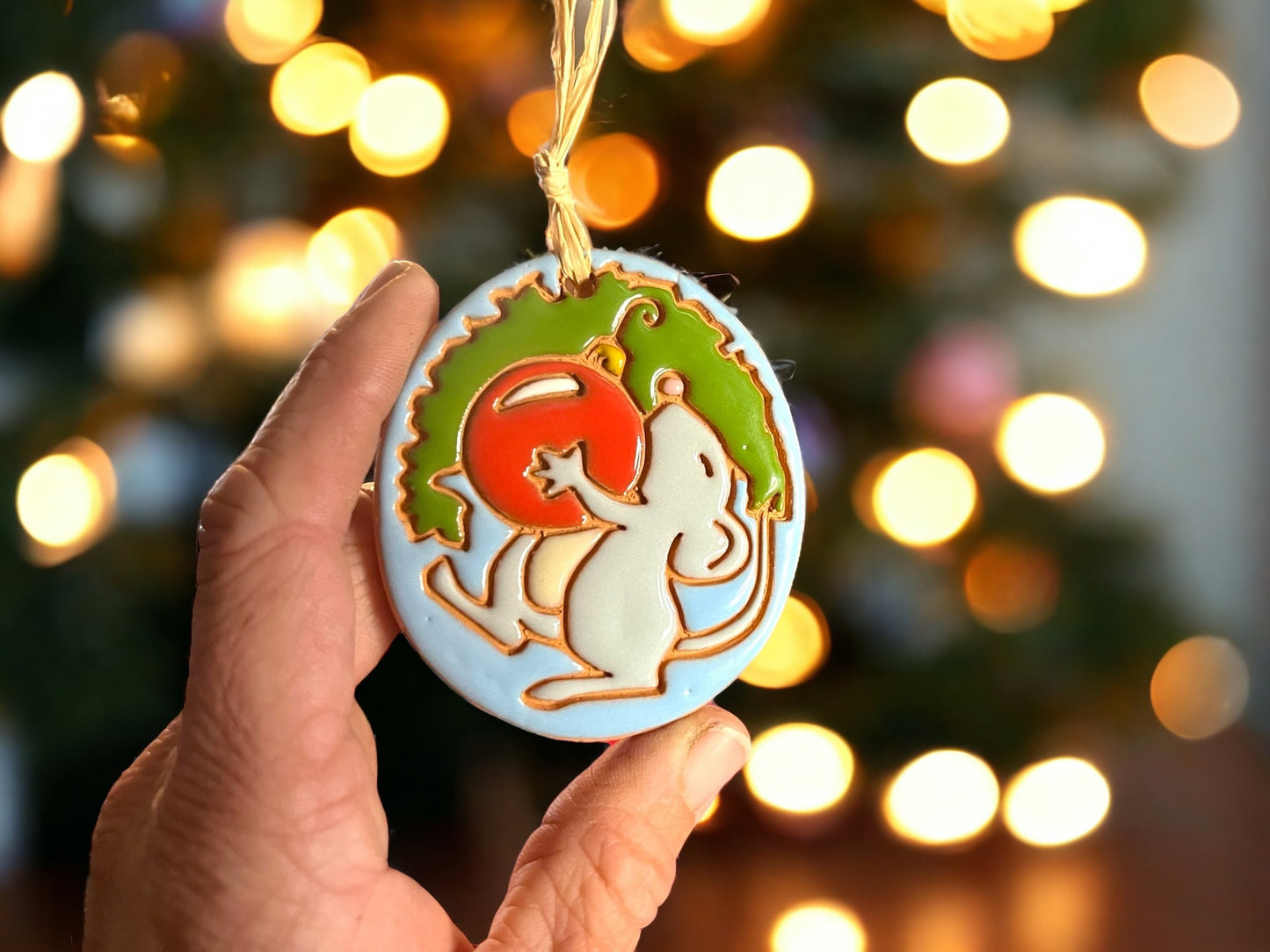 Christmas Mouse Ornament “Mouse Decorating”