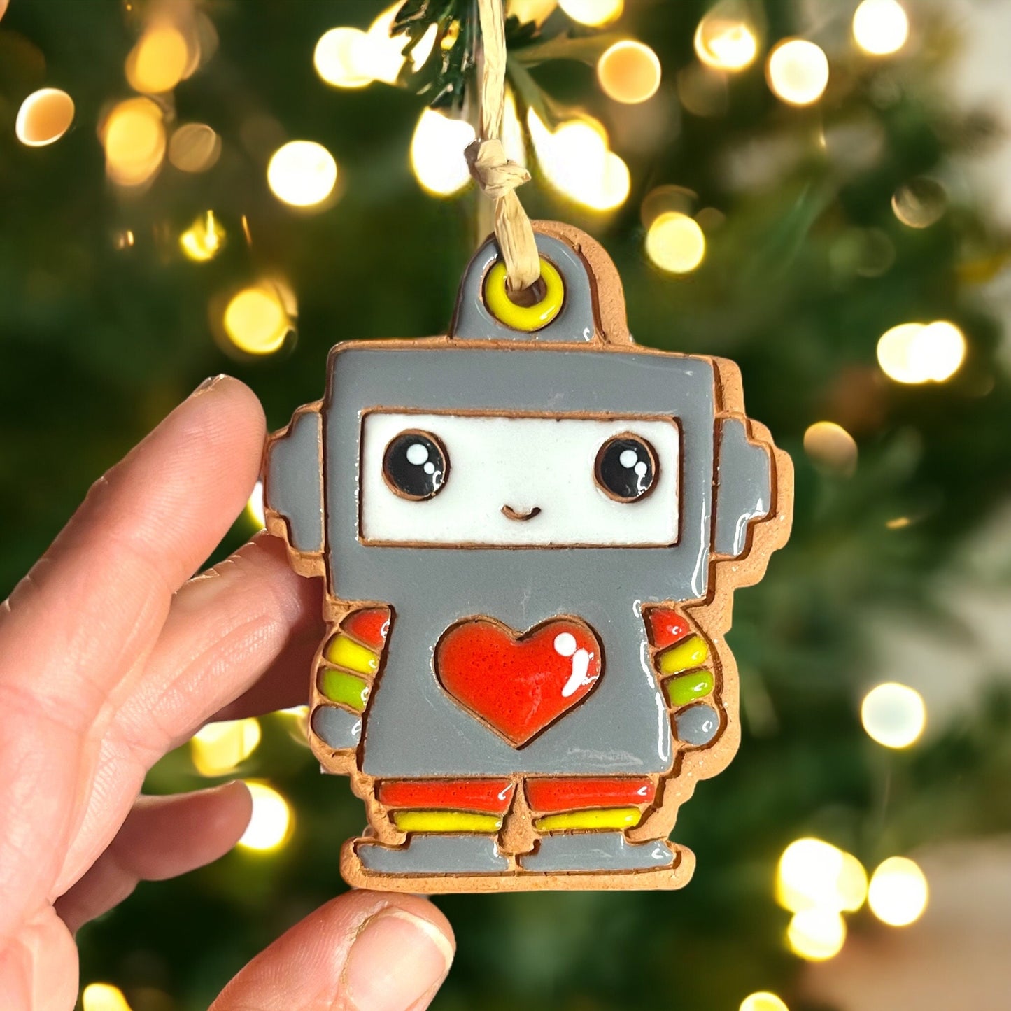 Robot with Heart Ornament (color variations)