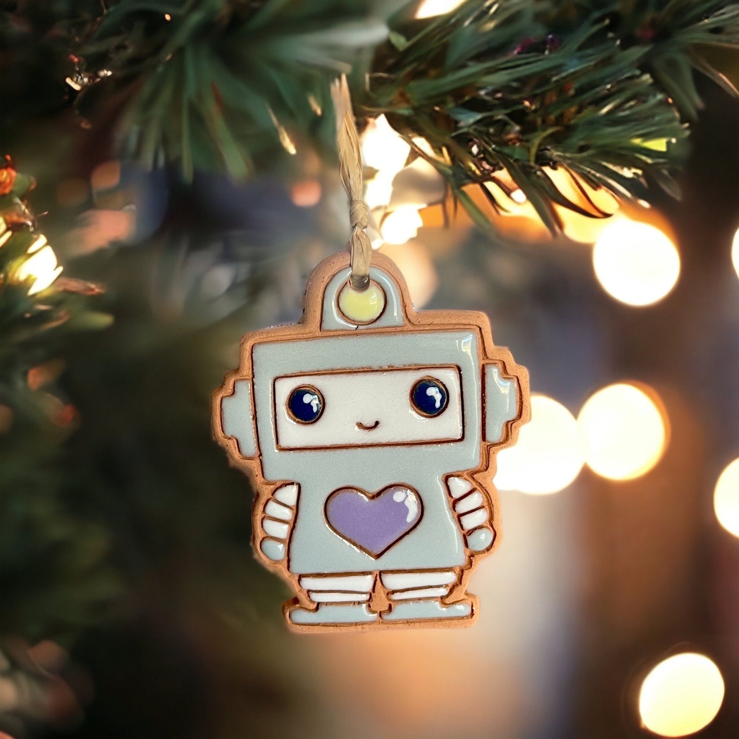 Pastels Robot with Heart Ornament (color variations)